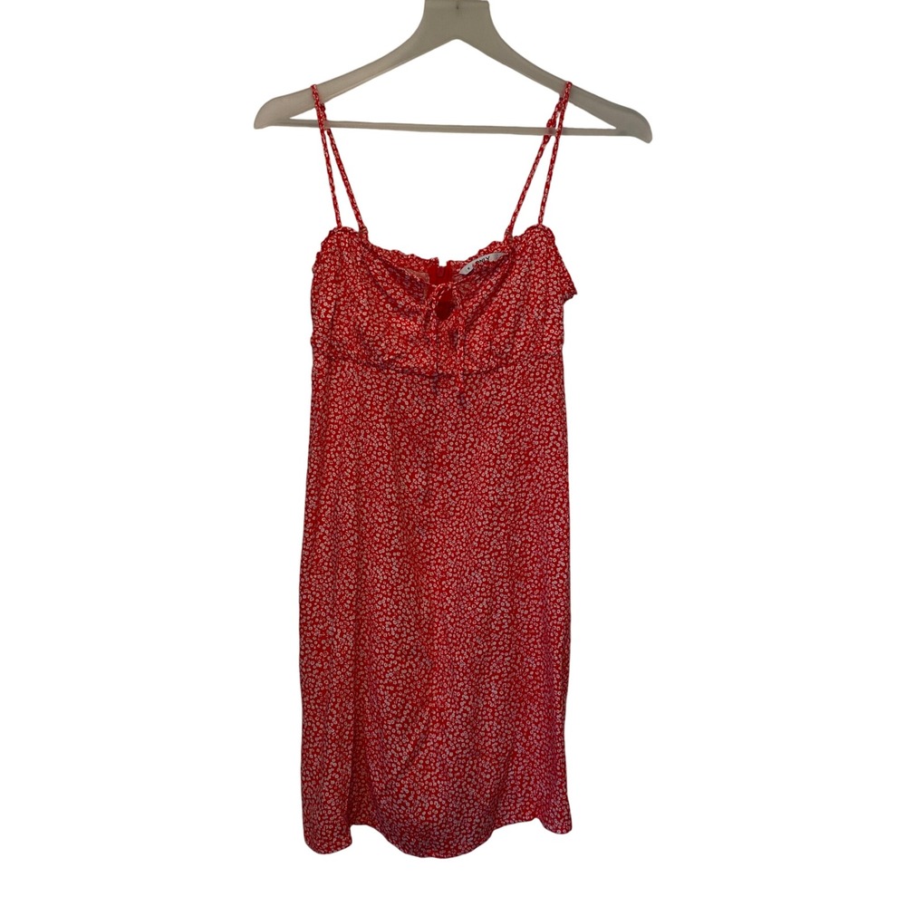 ONLY Life‎ Red Floral Print Mini Dress Spaghetti Strap Sundress Summer
